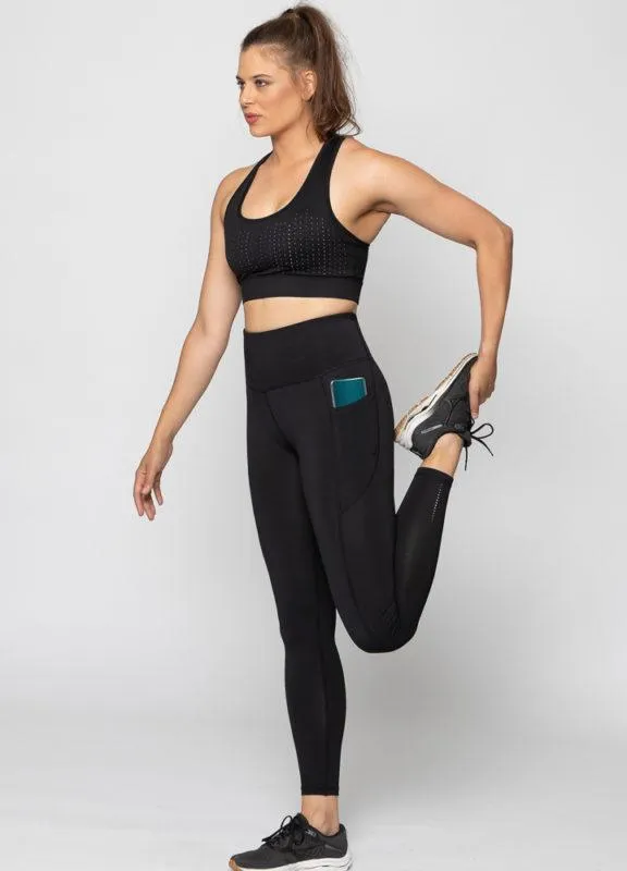 F/L High Waisted leggings with Pockets - Black