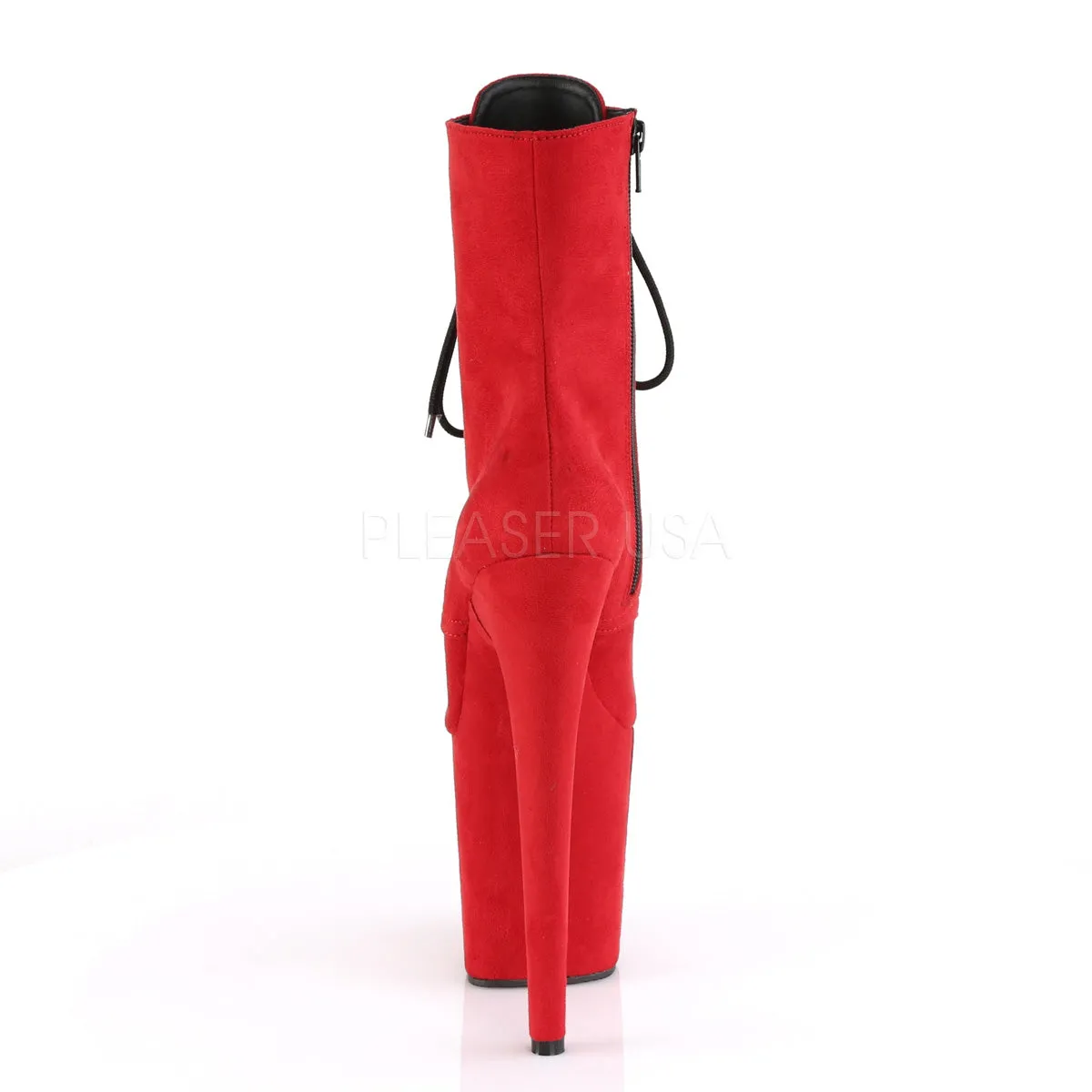 FLAMINGO-1020FS  Red Faux Suede/Red Faux Suede