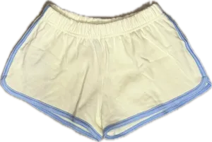 FLOWERS BY ZOE- YELLOW PASTEL BLUE TRIM SHORTS