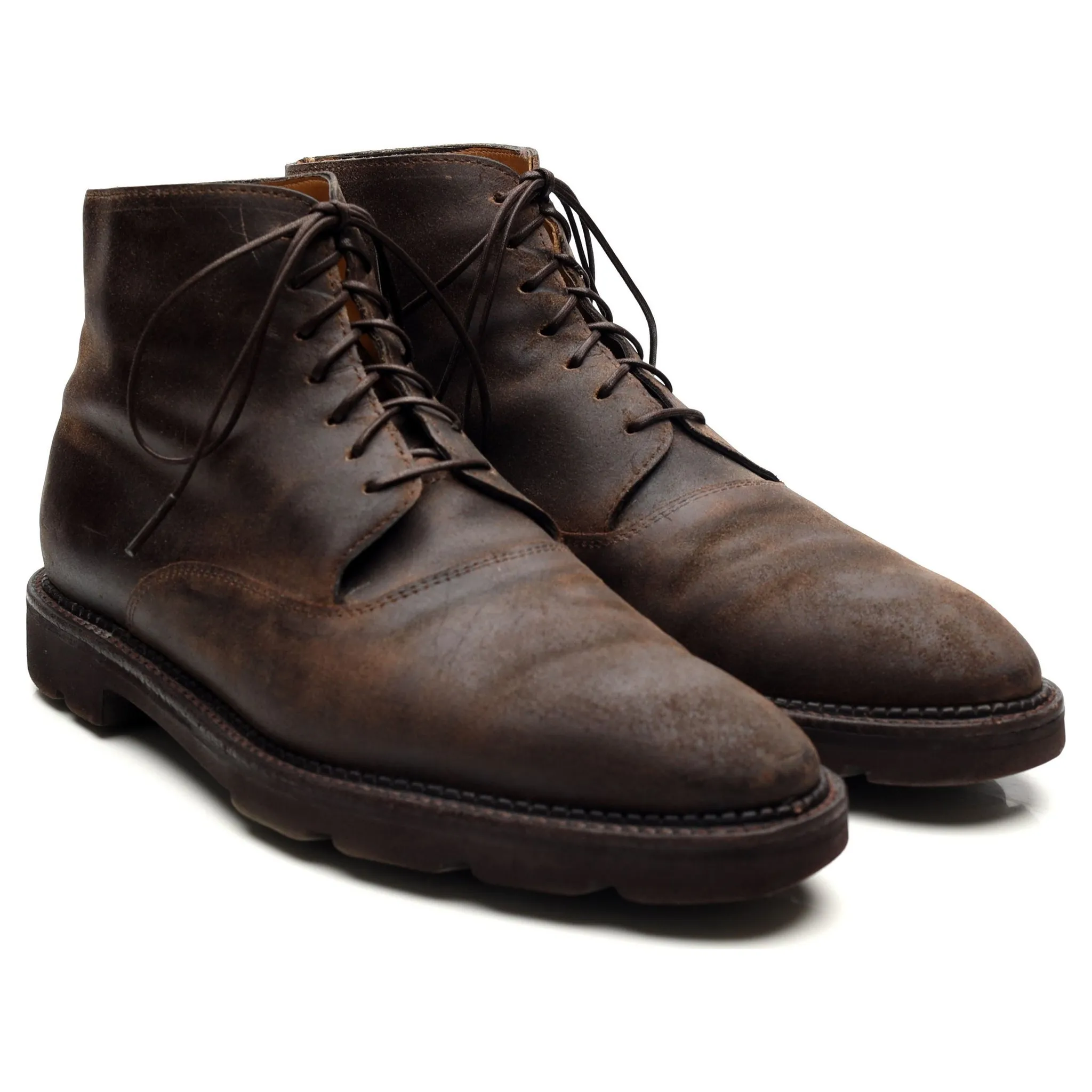 'Forge' Dark Brown Waxed Suede Boots UK 7 E