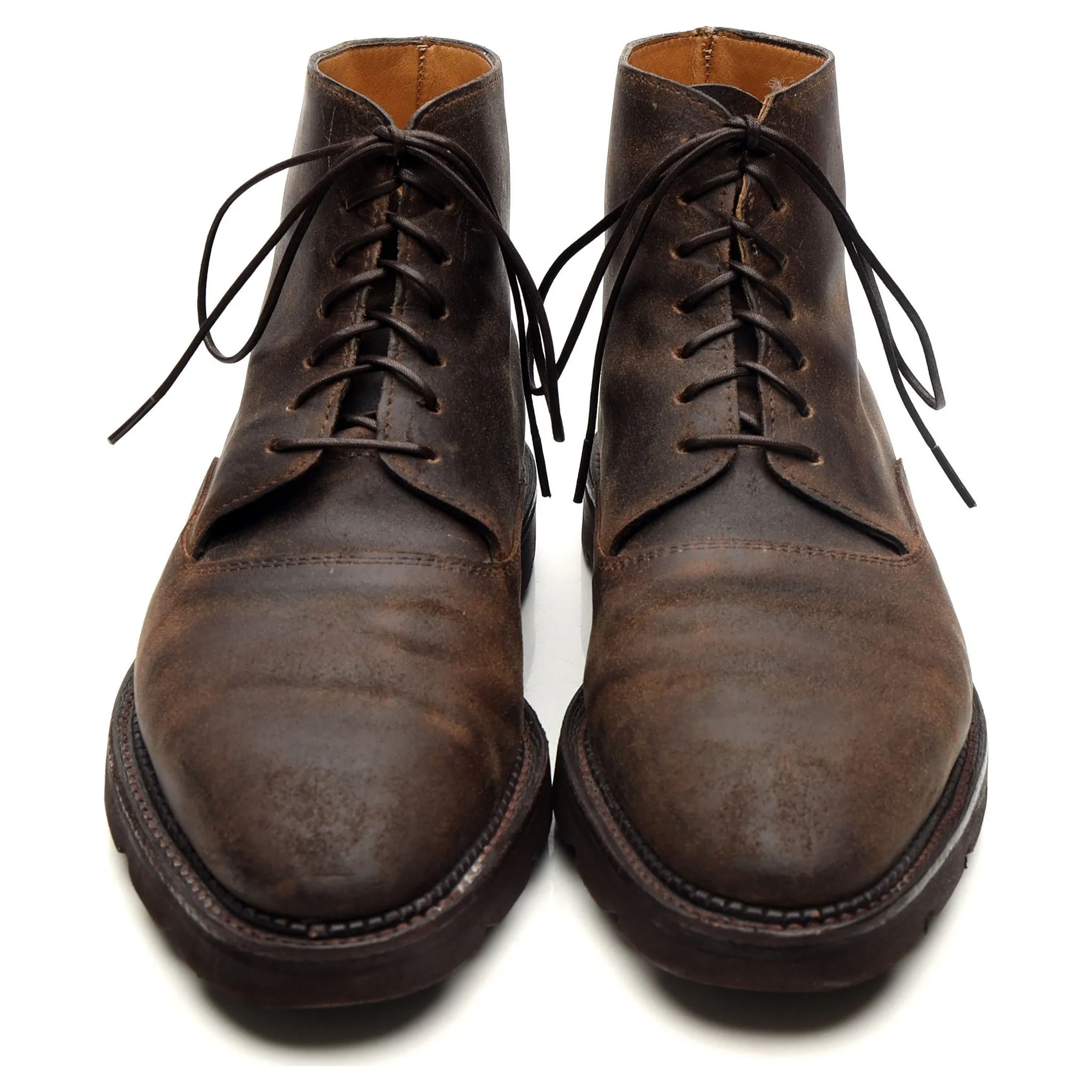 'Forge' Dark Brown Waxed Suede Boots UK 7 E