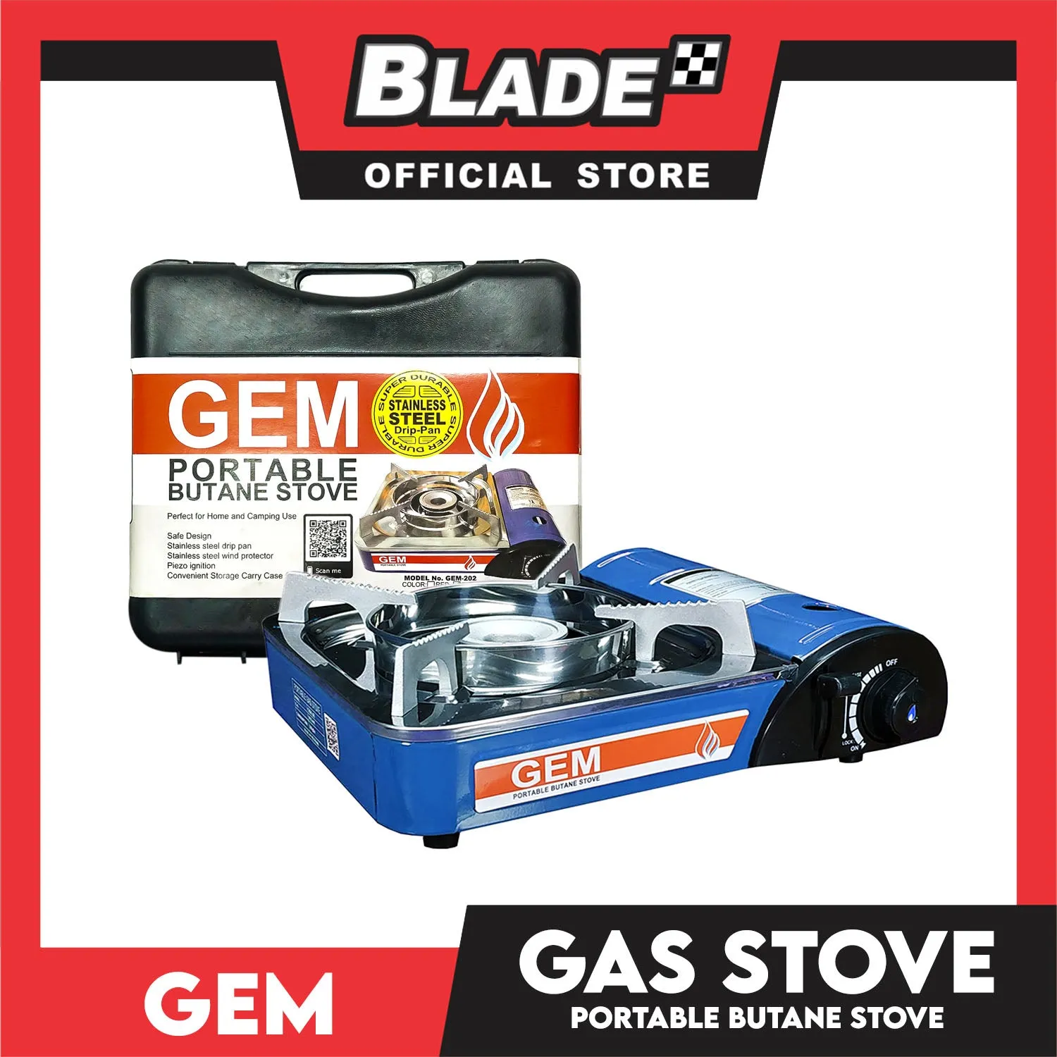 Gem Portable Butane Stove GEM-202 Perfect for Samgyup, Hiking, Picnic and etc.