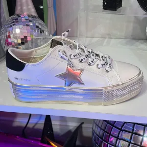 Gold Star White POP Platform Sneakers