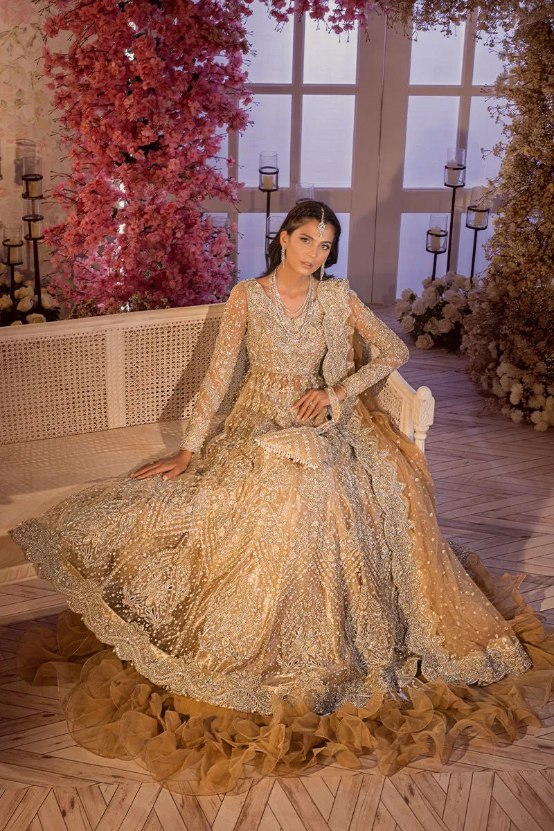 Golden Lehenga Gown Dress for Pakistani Bridal Dresses
