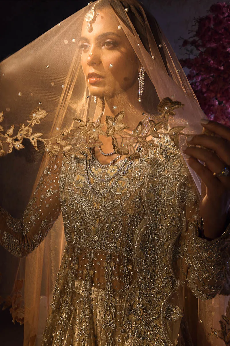 Golden Lehenga Gown Dress for Pakistani Bridal Dresses