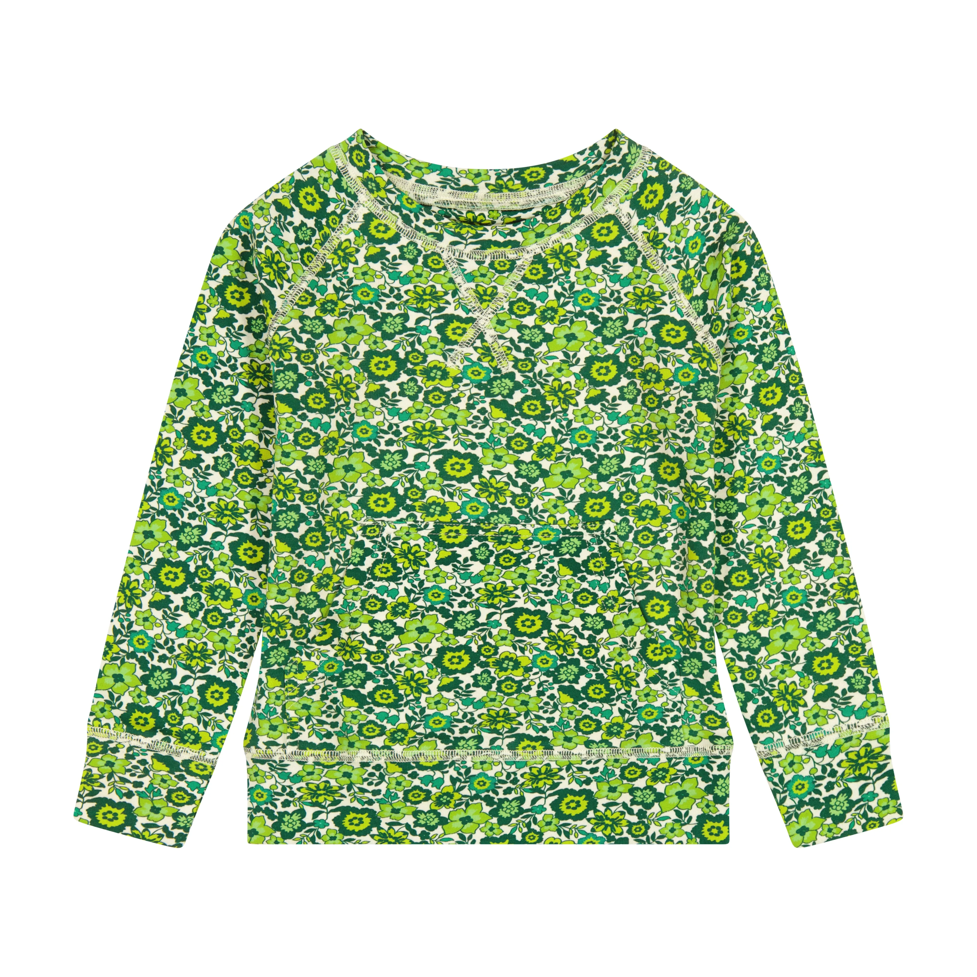 Green Floral Crewneck Sweatshirt