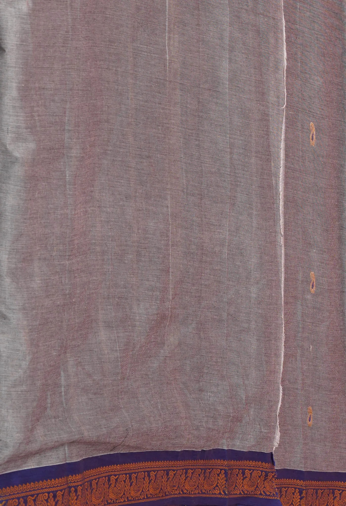 Grey Pure Pavani Handcrafted Kanchi Cotton Saree-UNM76842
