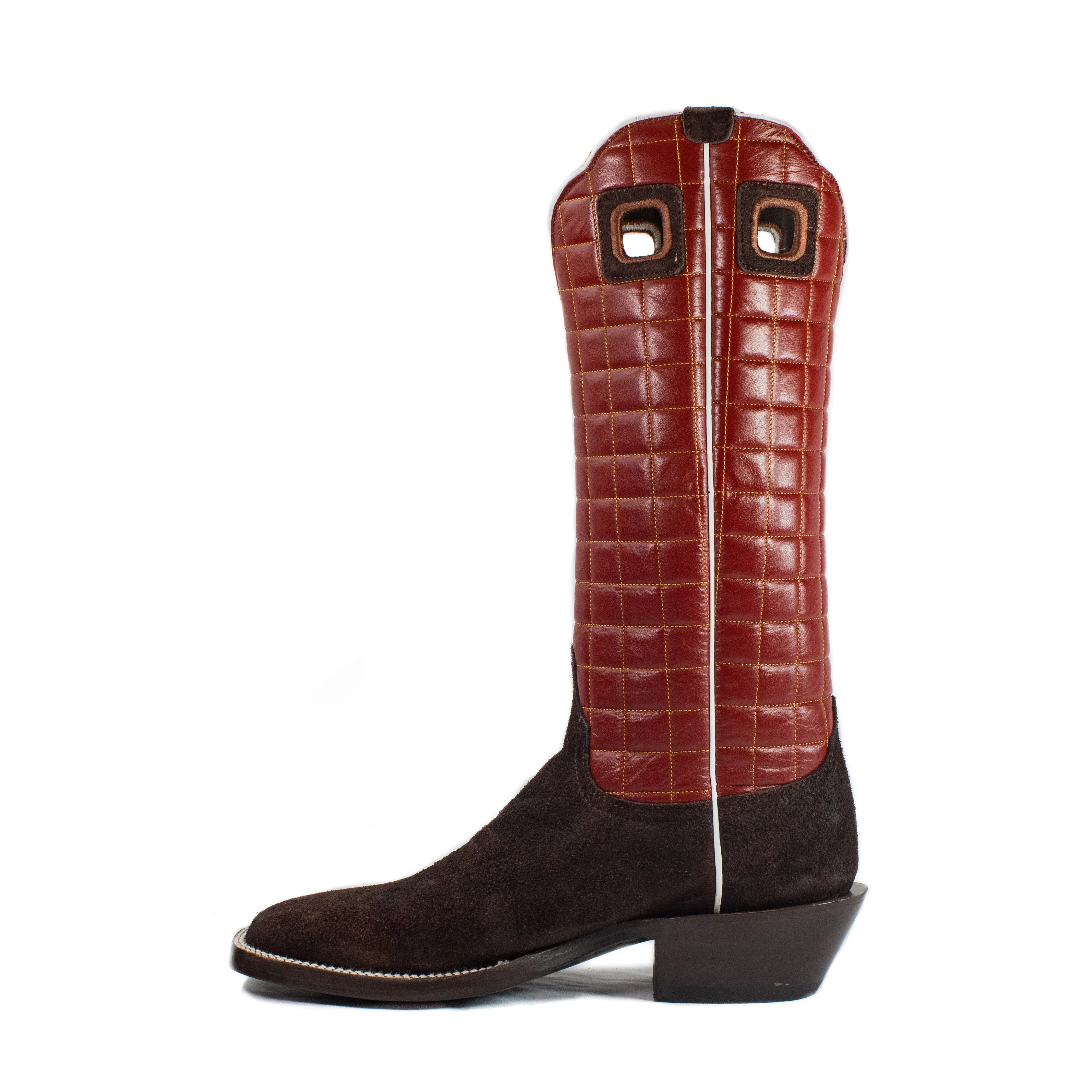 Gus (Butyl Sole) - Square Toe - Chocolate & Red