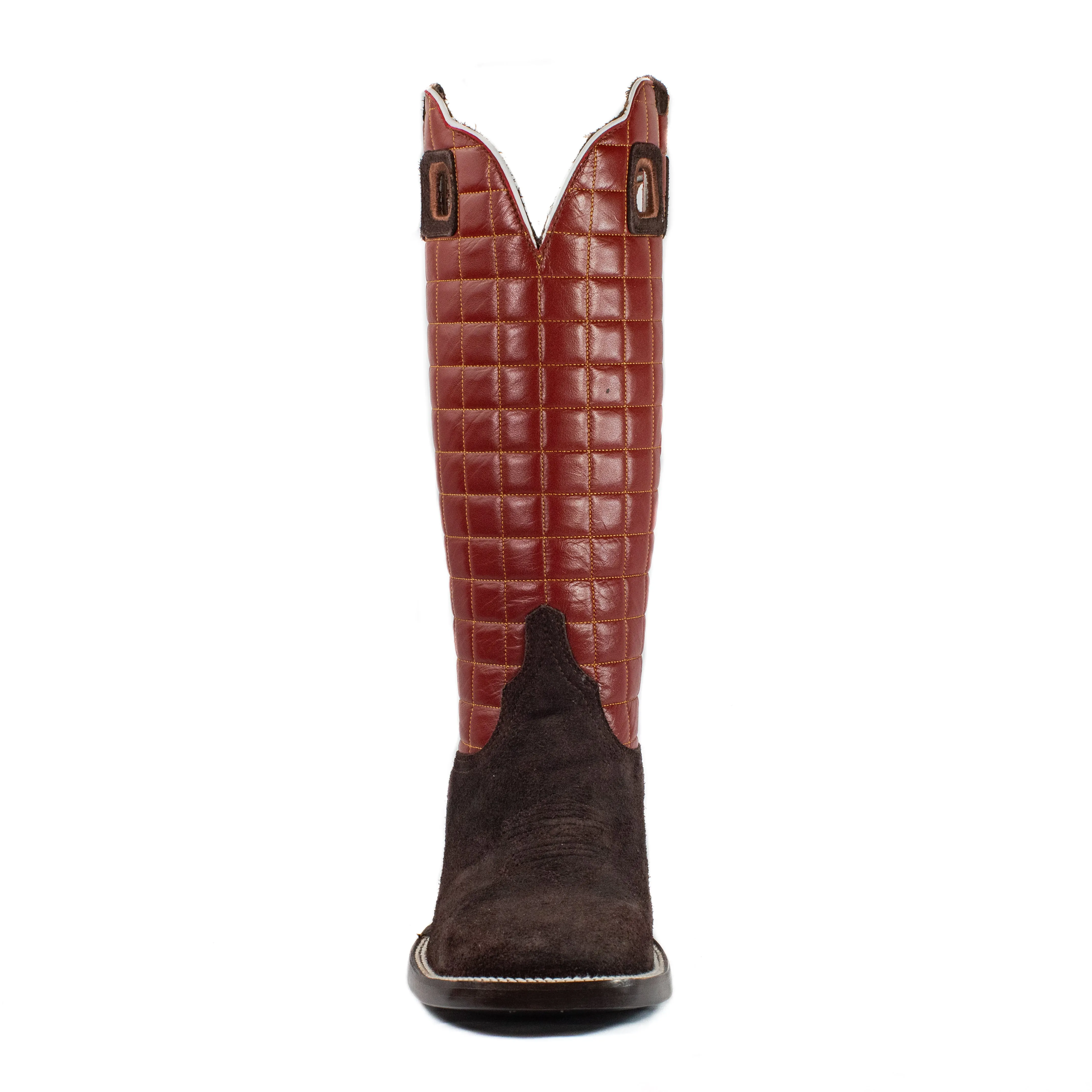 Gus (Butyl Sole) - Square Toe - Chocolate & Red