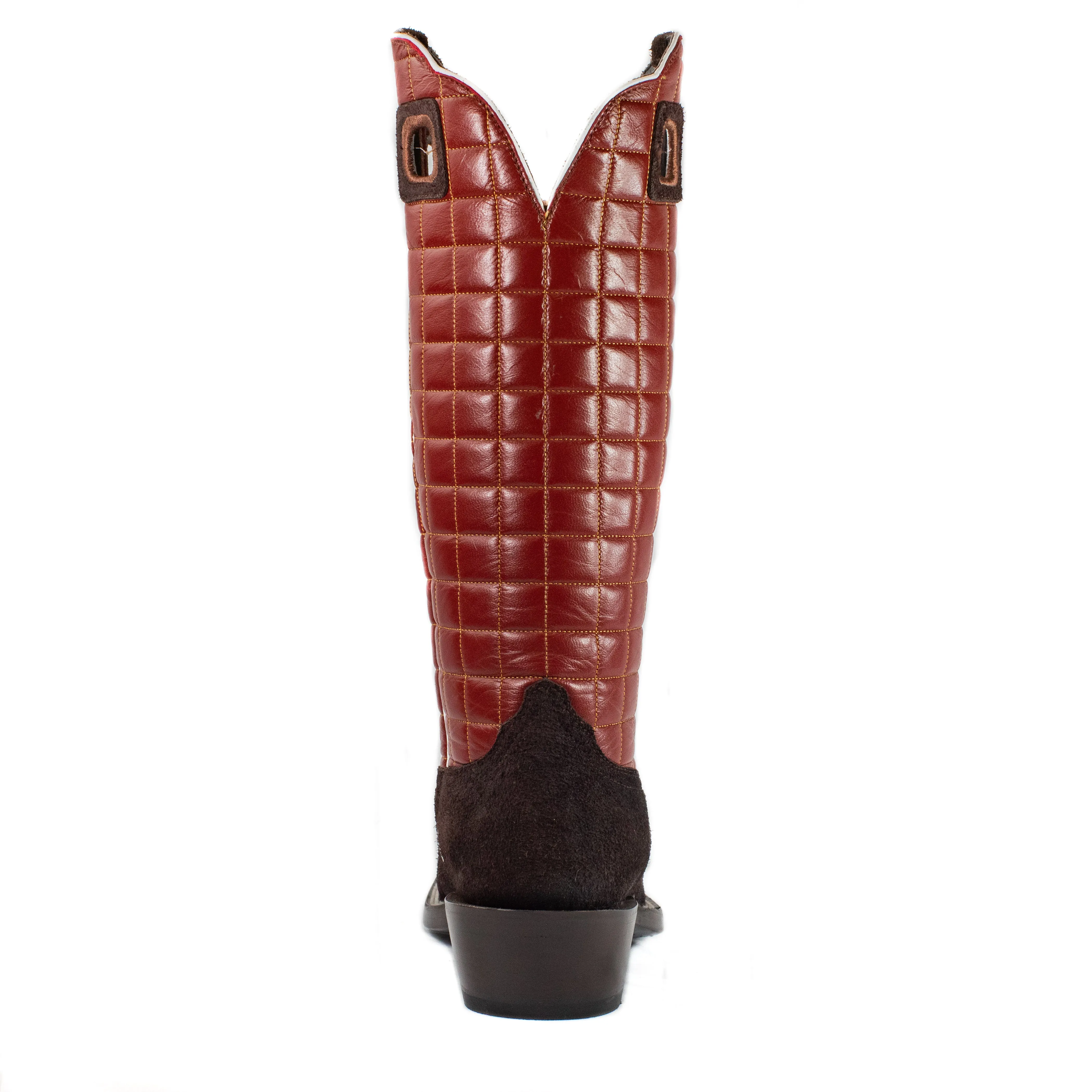 Gus (Butyl Sole) - Square Toe - Chocolate & Red