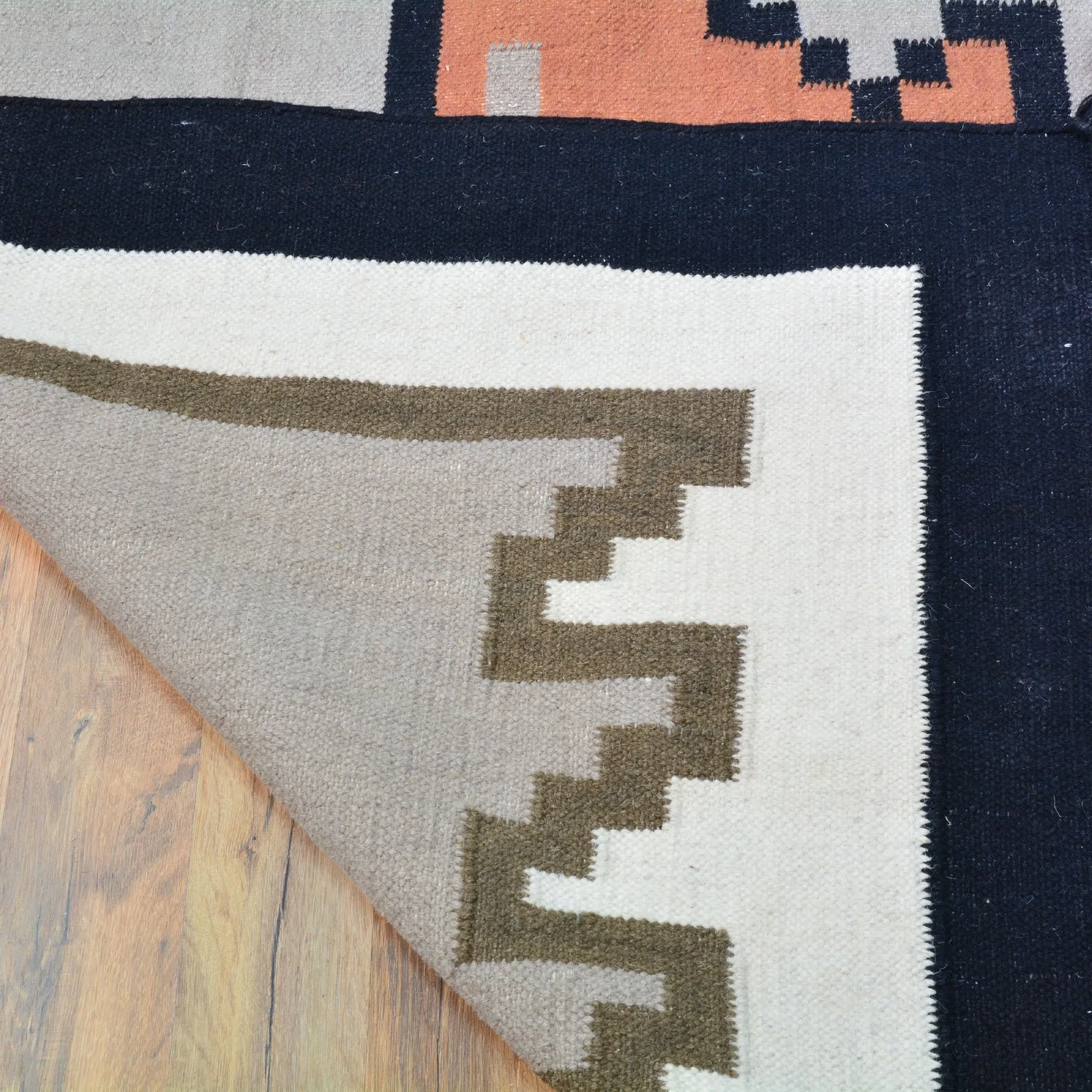 Hand-Woven Flatweave Southwestern Design Kilim Rug (Size 11.11 X 14.6) Cwral-8199