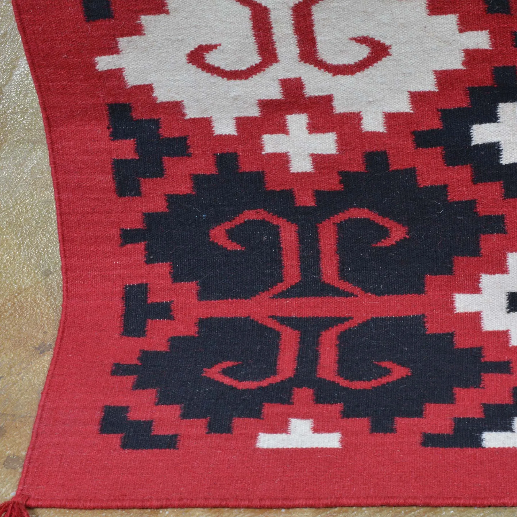 Hand-Woven Southwestern Kilim Geometric Design Handmade Wool Rug (Size 5.0 X 7.0) Brrsf-1092
