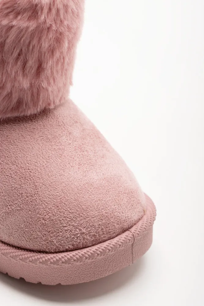 Heart Fur Comfort Boots Pink