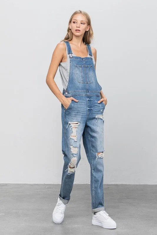 Heavy Body Women's Premium Destroy Overalls