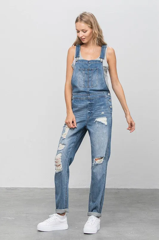 Heavy Body Women's Premium Destroy Overalls