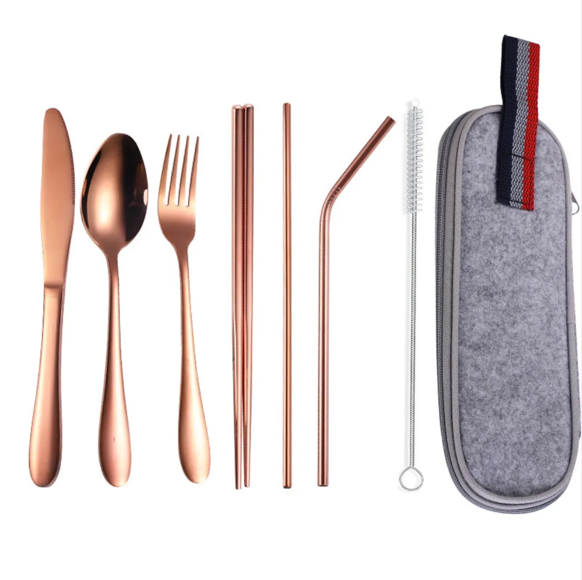 Homlly 8pcs Stainless Steel Cutlery Set with Pouch