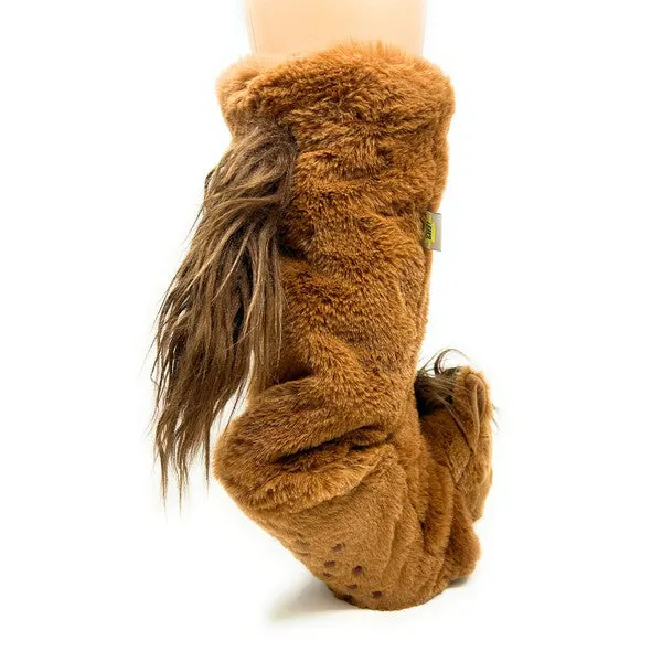 Horse Play Kids Plush Animal Slipper Socks
