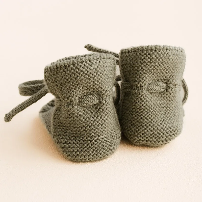 Hvid  Baby Knitted Shoes Booties Artichoke