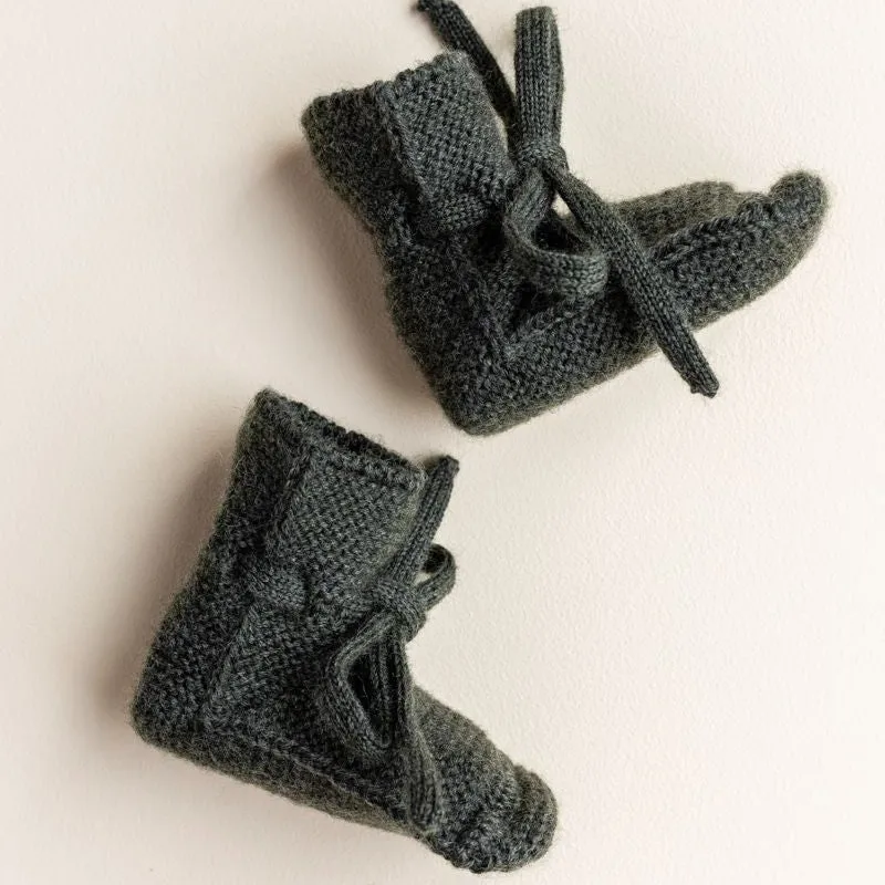 Hvid  Booties Pine Knit Baby Shoes
