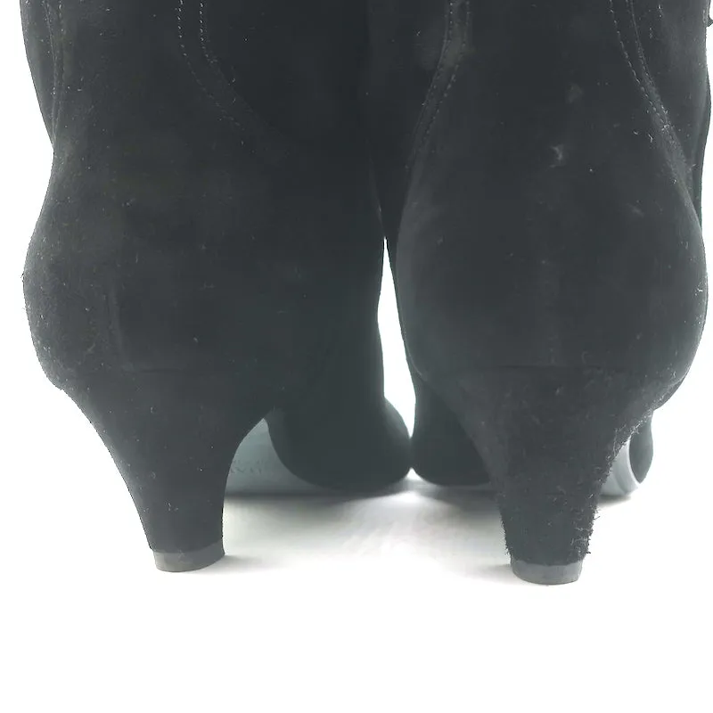 KHAITE Dallas Western Ankle Boots Black Suede Size 41