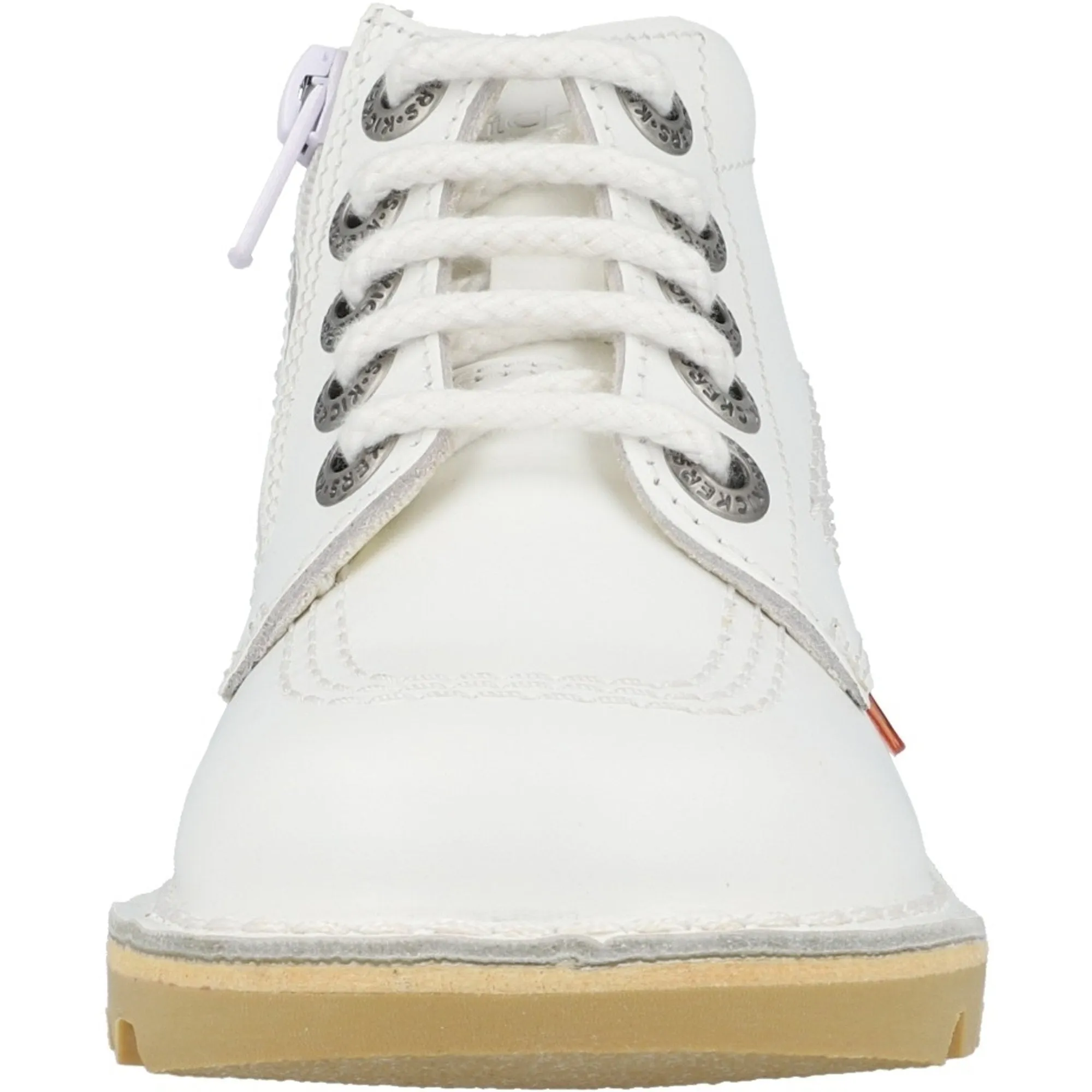 Kickers Kick Hi Zip White Leather Boots