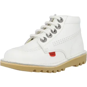 Kickers Kick Hi Zip White Leather Boots