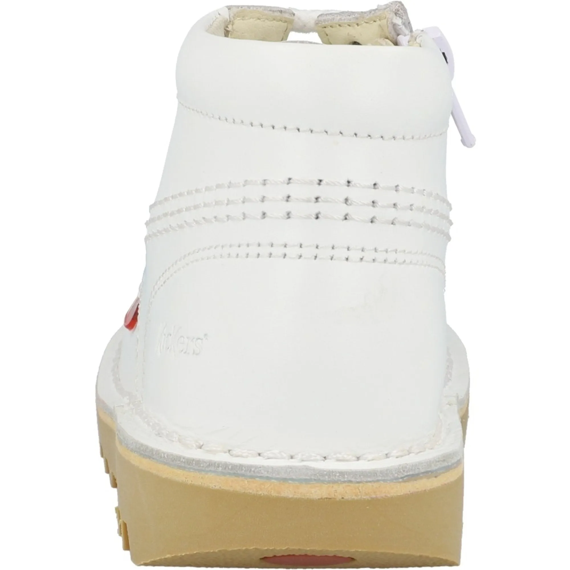 Kickers Kick Hi Zip White Leather Boots