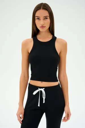 Kiki Rib Crop Tank - Black