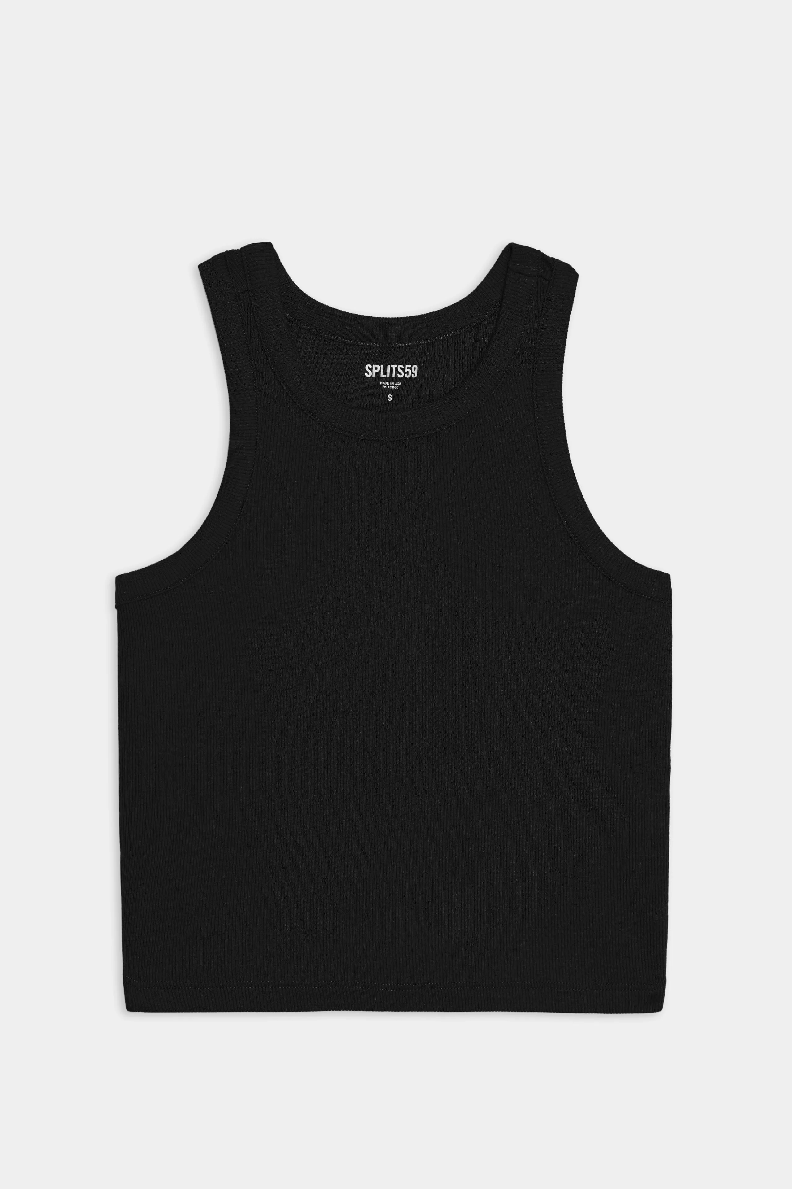 Kiki Rib Crop Tank - Black