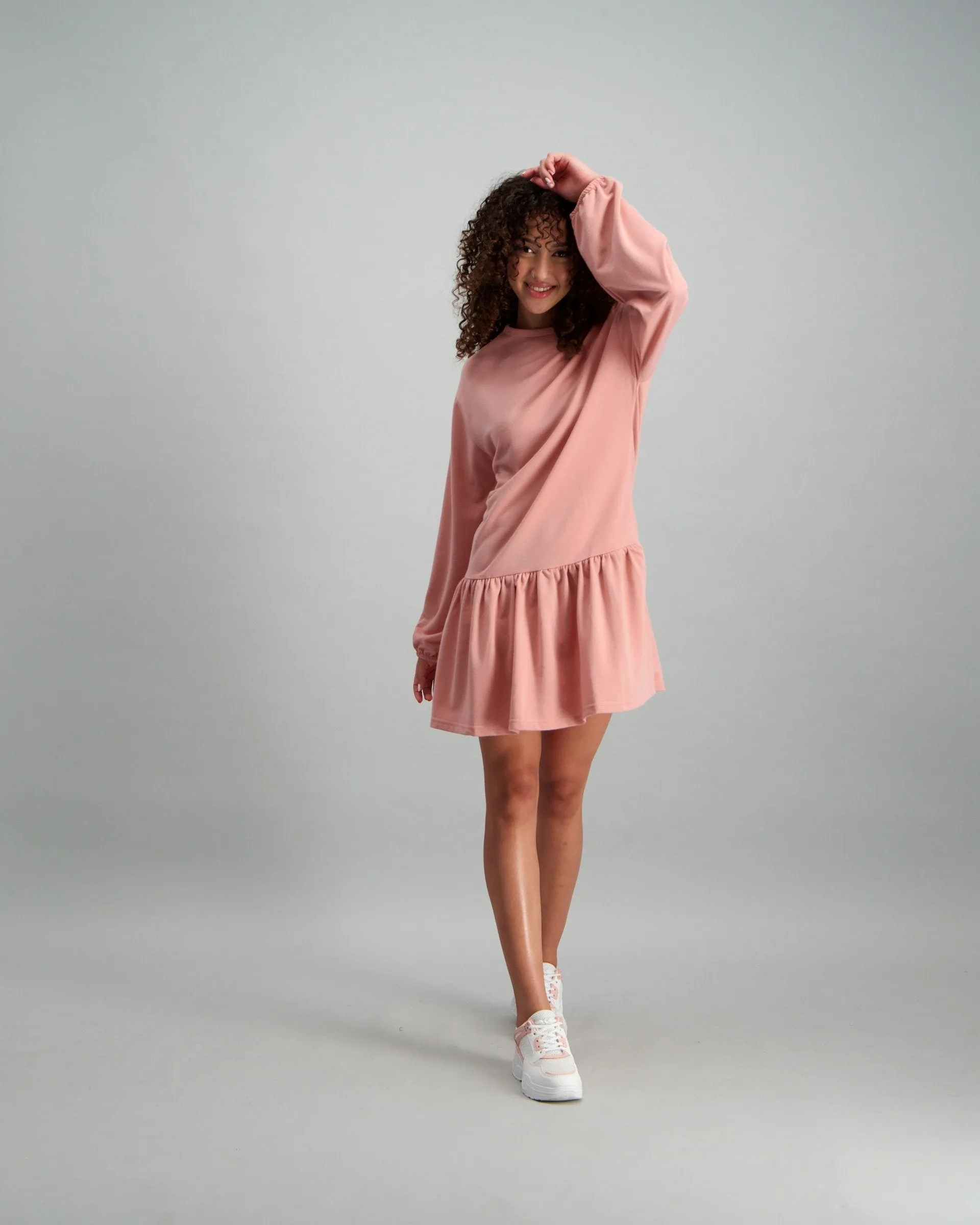 Ladies Fleece Dress - Pink