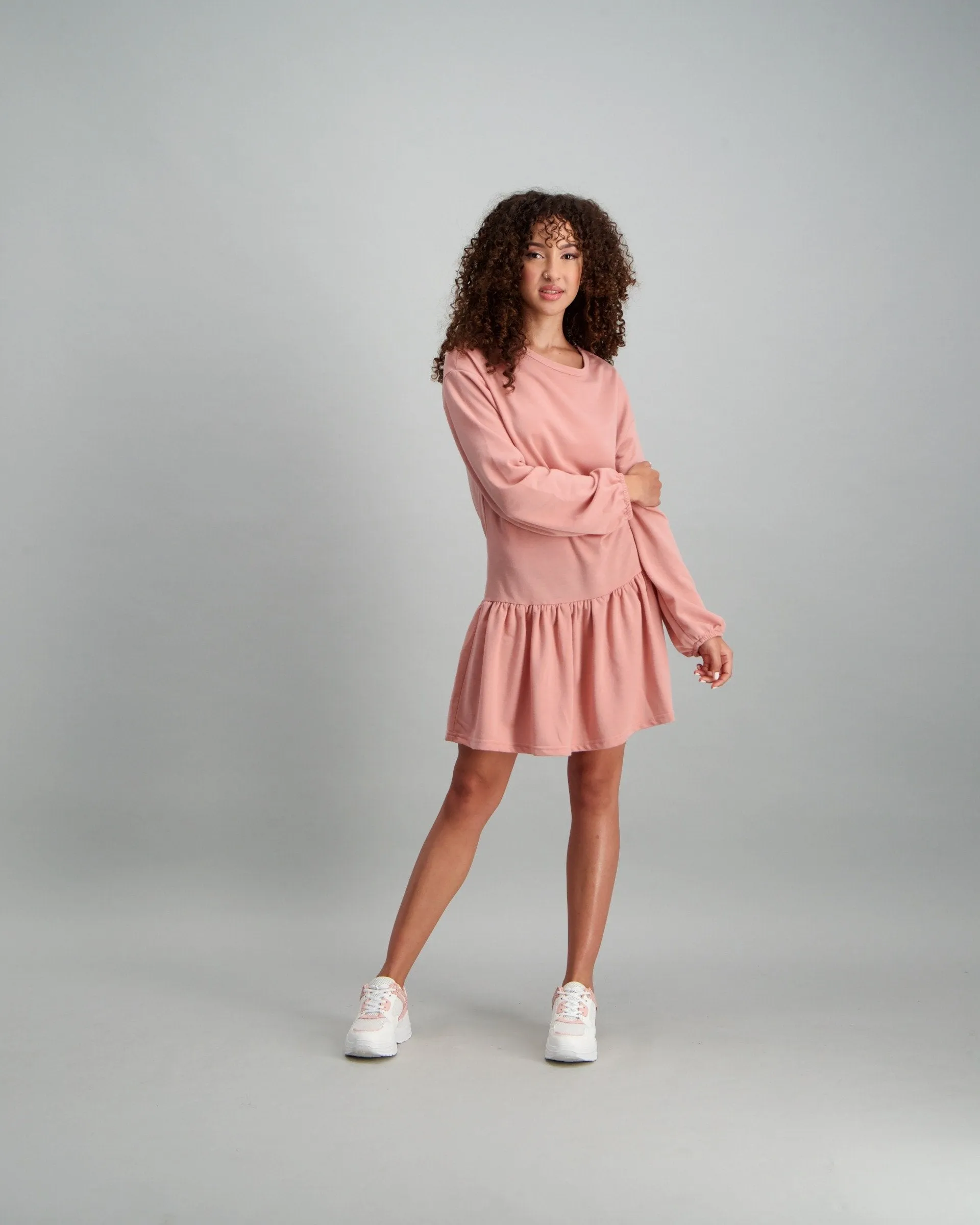 Ladies Fleece Dress - Pink