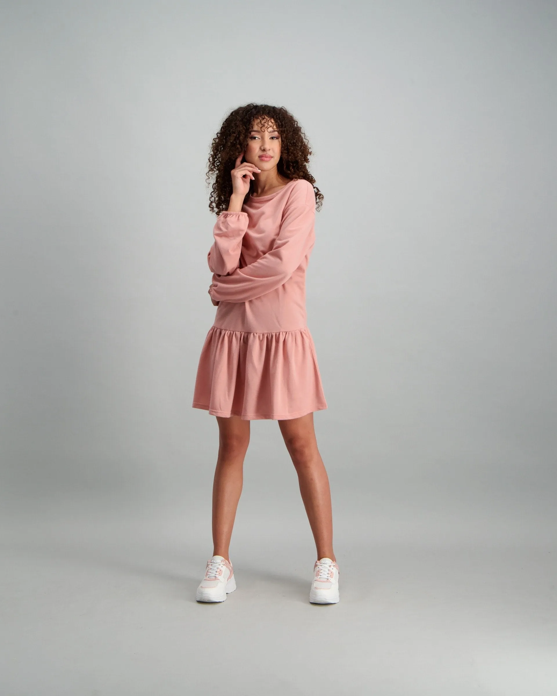 Ladies Fleece Dress - Pink