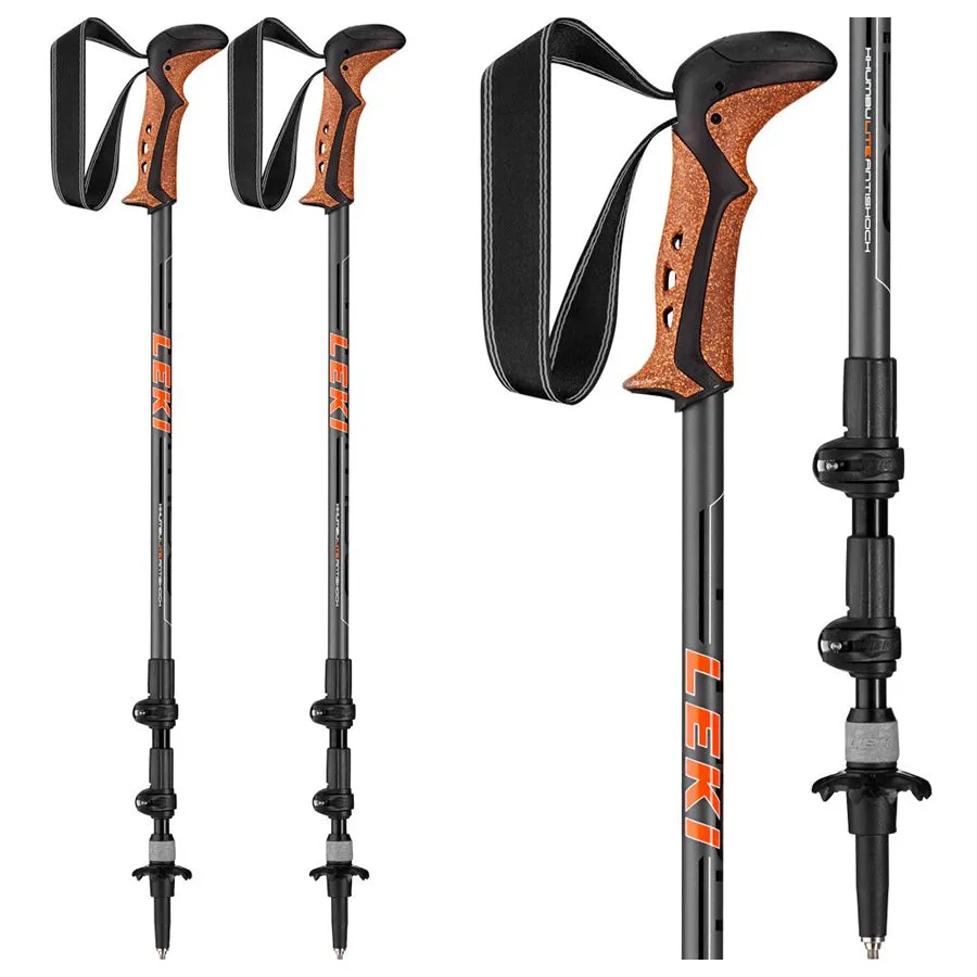 Leki Khumbu AS Hiking Poles - Anthracite/White/Orange