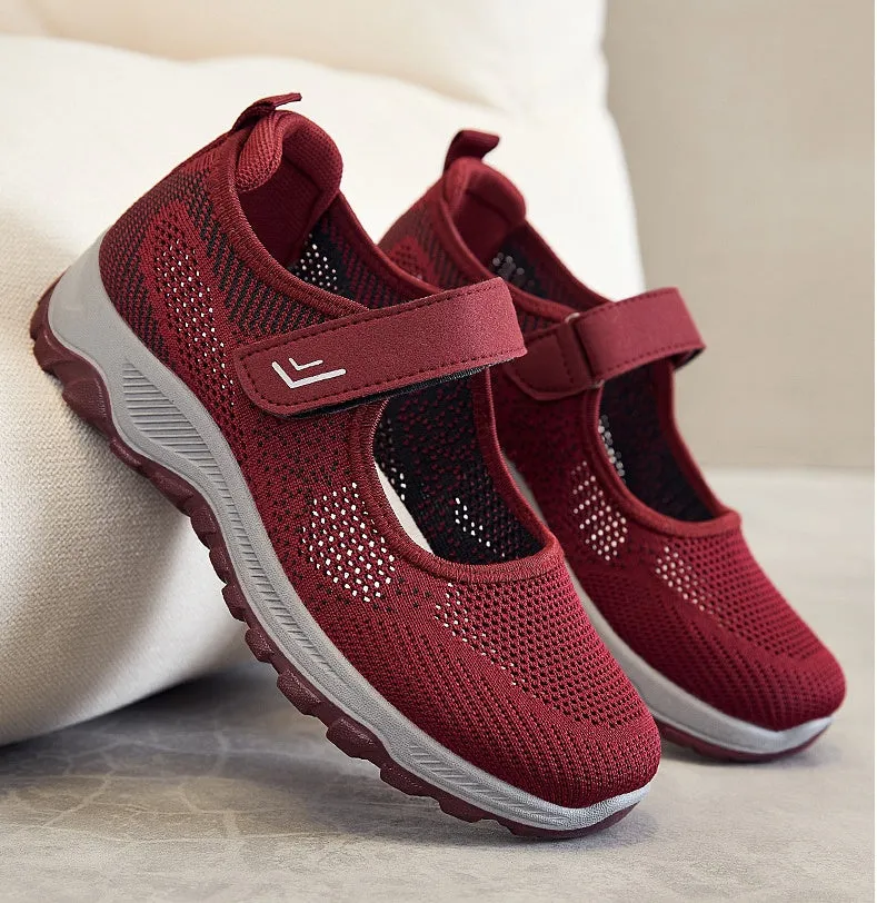 Lightweight Women's Casual Sneakers Featuring Adjustable and Non-Slip Soles