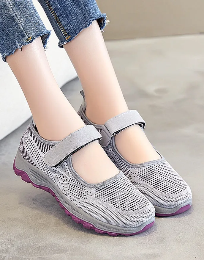 Lightweight Women's Casual Sneakers Featuring Adjustable and Non-Slip Soles