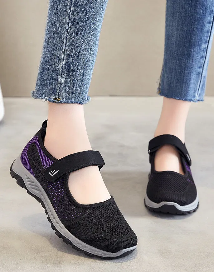 Lightweight Women's Casual Sneakers Featuring Adjustable and Non-Slip Soles