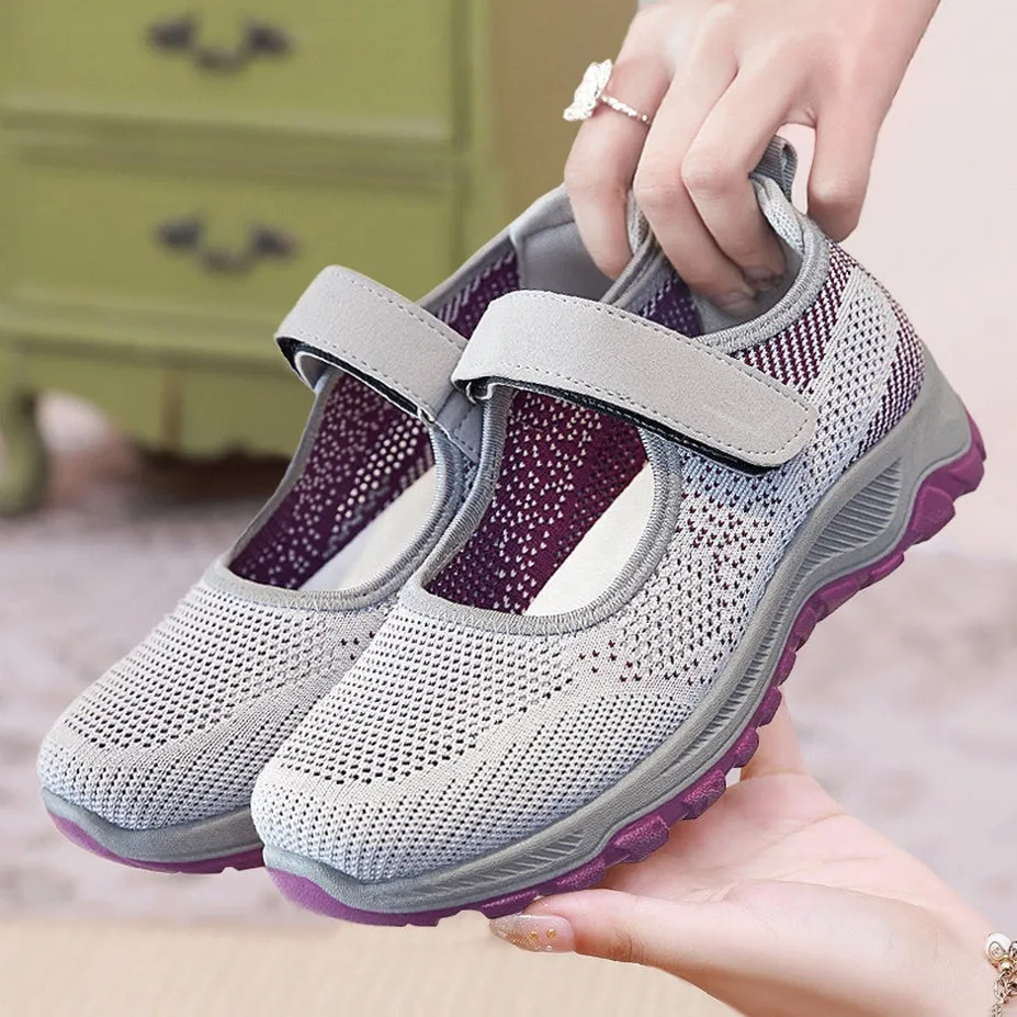 Lightweight Women's Casual Sneakers Featuring Adjustable and Non-Slip Soles