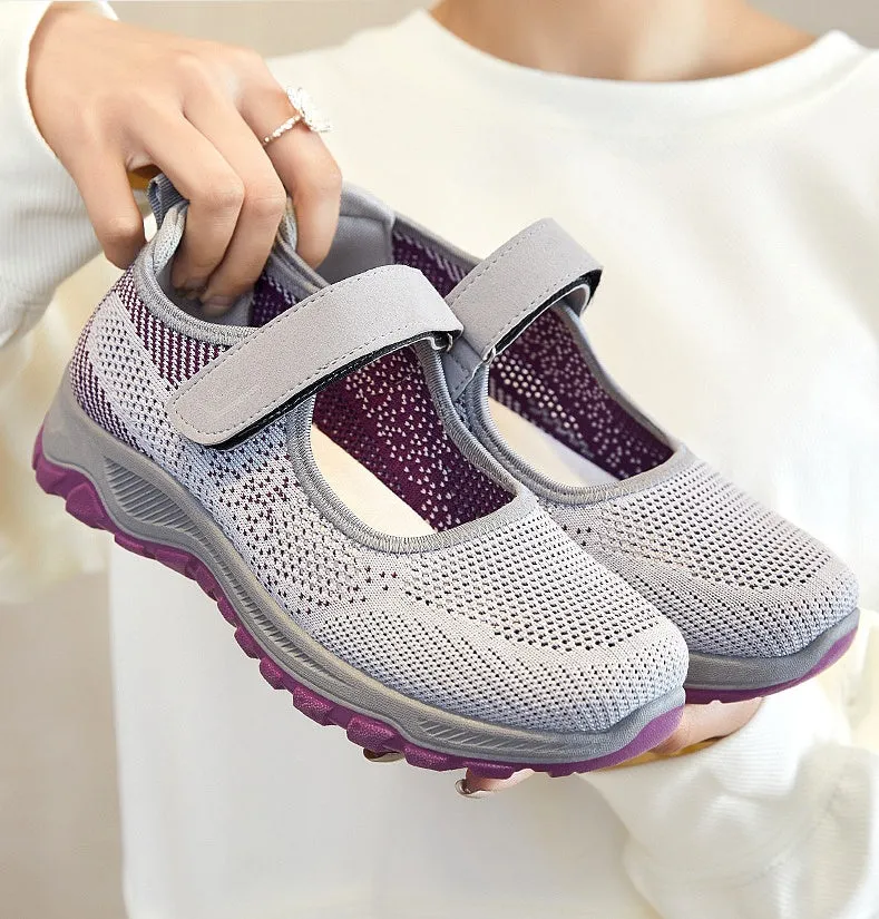 Lightweight Women's Casual Sneakers Featuring Adjustable and Non-Slip Soles