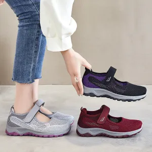 Lightweight Women's Casual Sneakers Featuring Adjustable and Non-Slip Soles