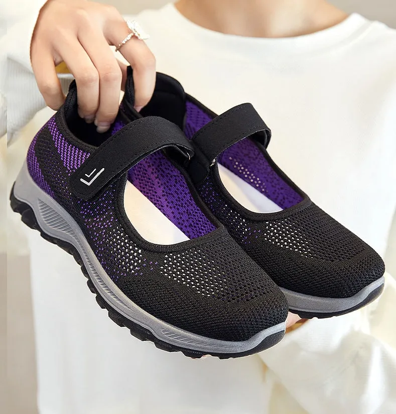 Lightweight Women's Casual Sneakers Featuring Adjustable and Non-Slip Soles