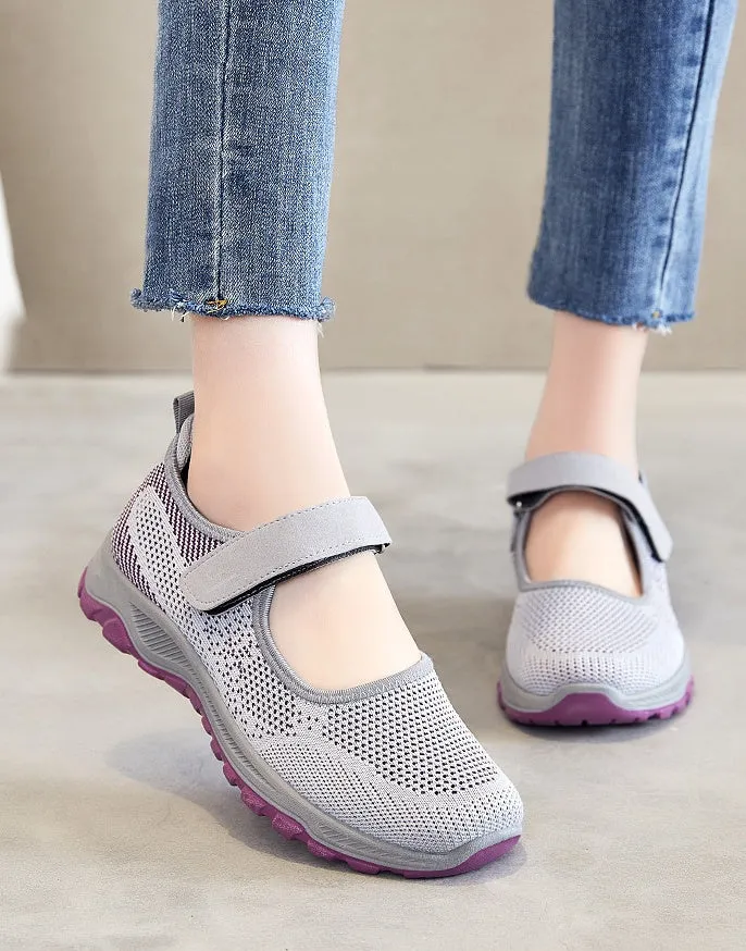 Lightweight Women's Casual Sneakers Featuring Adjustable and Non-Slip Soles