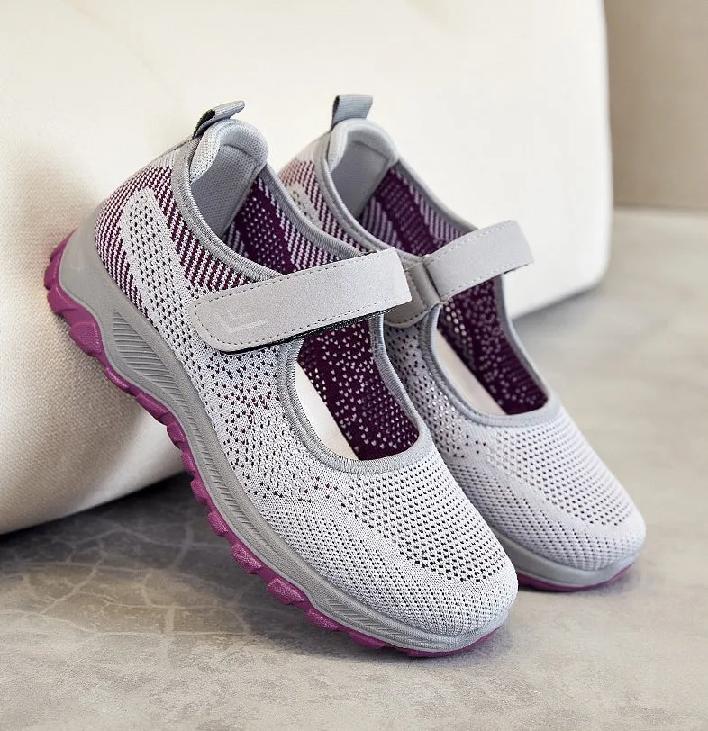 Lightweight Women's Casual Sneakers Featuring Adjustable and Non-Slip Soles