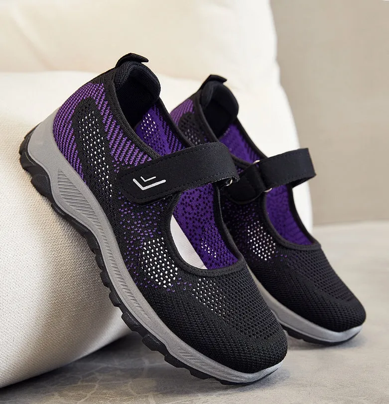Lightweight Women's Casual Sneakers Featuring Adjustable and Non-Slip Soles