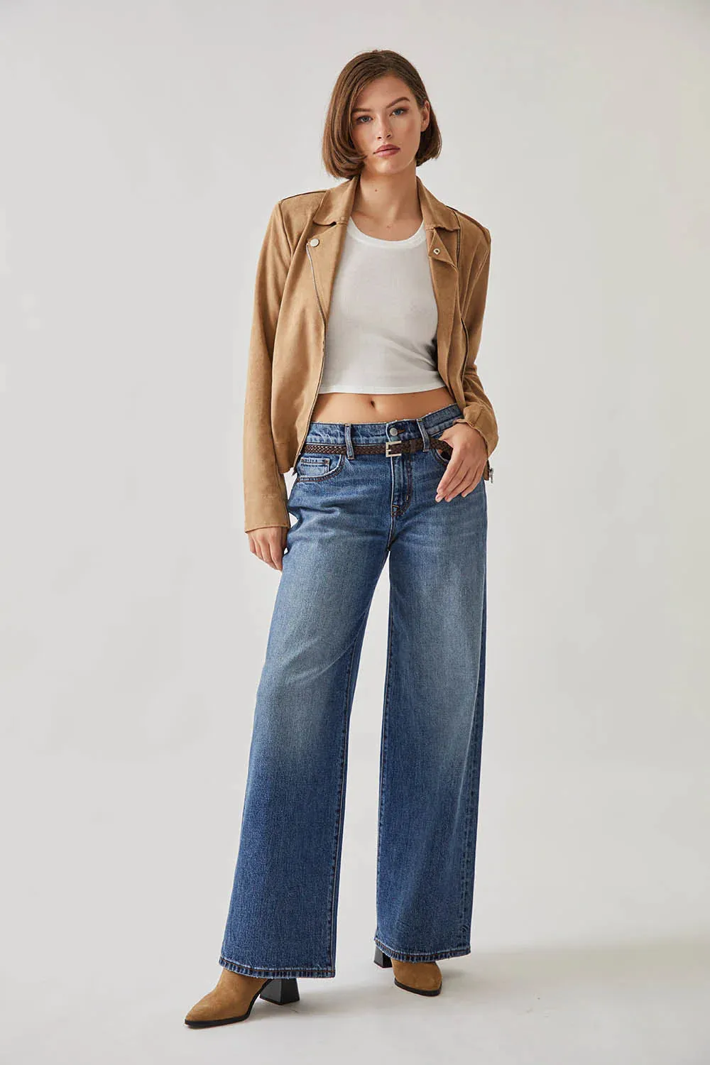 Maeve Vegan Faux Suede Moto Jacket