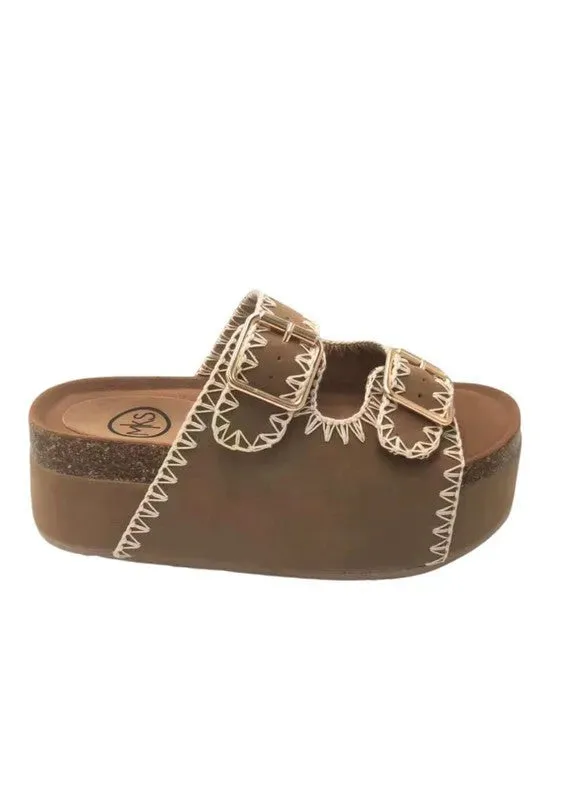 Maker's Shoes Double Buckle Flatform