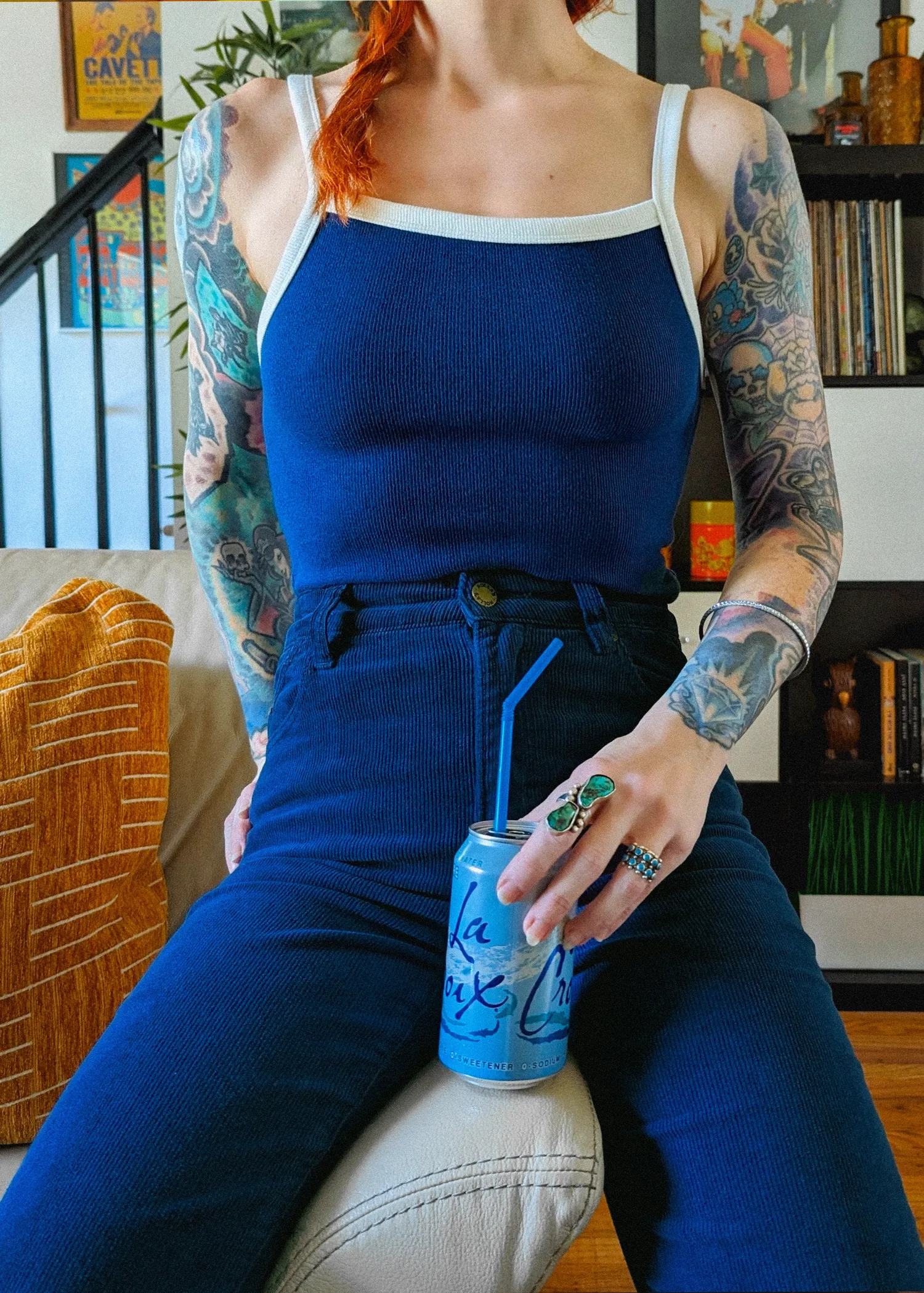 Marine Blue Corduroy Eastcoast Flares <br> <I> almost gone! </I>