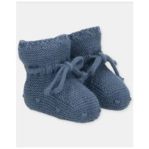 Martin Aranda - Baby Knit Booties Garden, Blue Grey