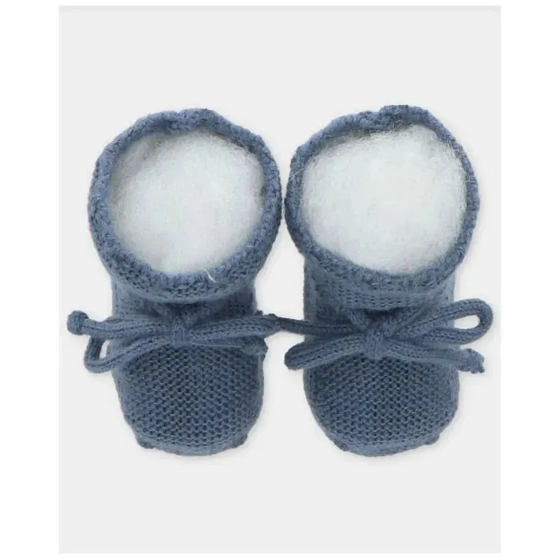 Martin Aranda - Baby Knit Booties Garden, Blue Grey