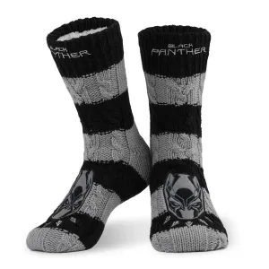 Marvel Fluffy Socks, Mens Slipper Socks, Black Panther Knitted Socks