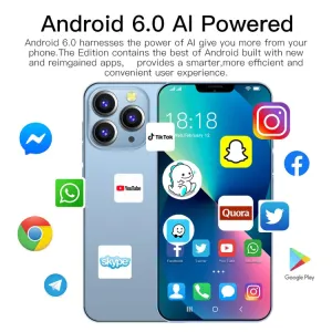 MaxPhone, 1GB 8GB, 6.3 inch Drop Notch Screen, Face ID, Android 6.0 MTK6580P Quad Core, Network: 3G, Dual SIM Maxphone Blue